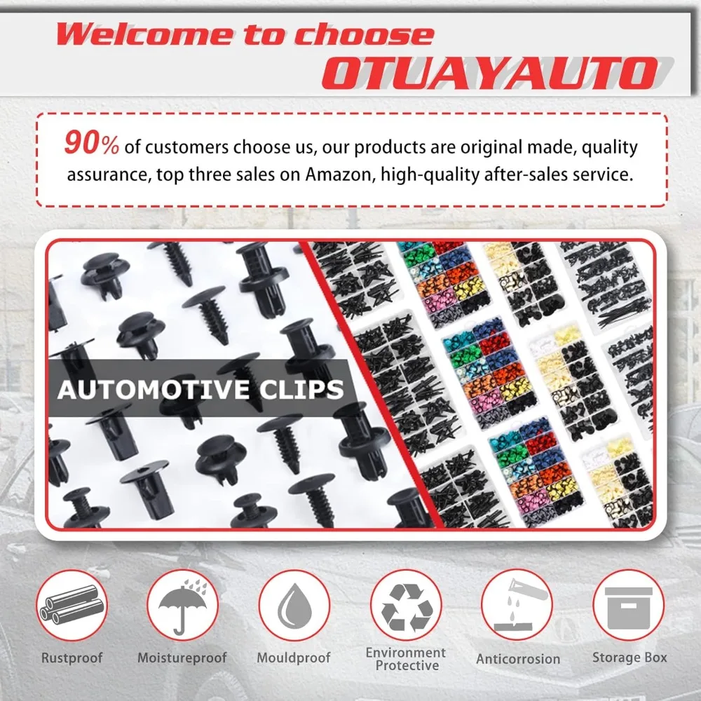 100PCS Nylon Car Rivet Clips, Universal Fit for Various Vehicle Models, Durable Fastener Replacement