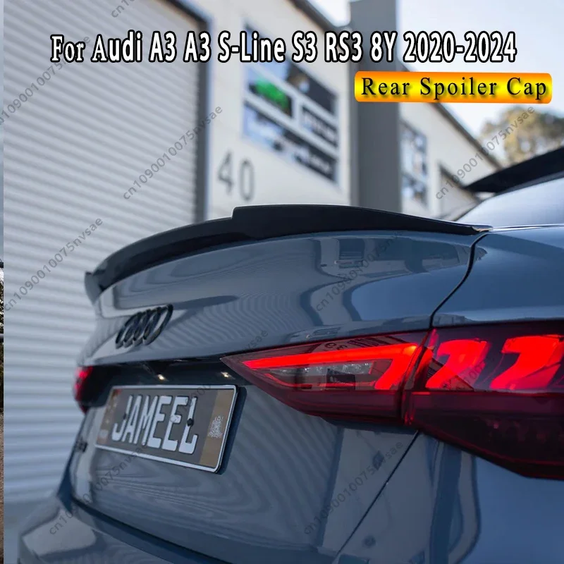 

Задний спойлер в стиле RS3 для Audi A3 A3 S-Line S3 8Y 2020-2024 седан, задний багажник автомобиля, багажник, спойлер на крышу, настройка крыла