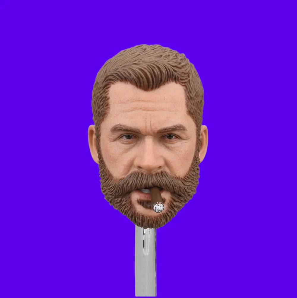 Fácil e simples es ga1008 soldado boneca homem chamada figura de ação dever cabeça esculpir escultura com tampas de charuto para 12 "figura de ação diy 1/6