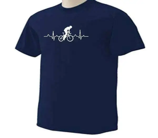 T Shirt Cycling Heartbeat Pulse Beating Outdoor Cyclist Bike Racing Riding Sport