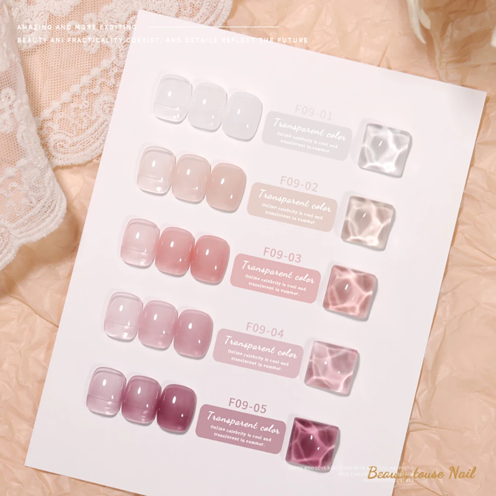 Vendeeni 15 Farben Nude Pink Hautfarbe Jelly Gel Nagellack UV LED Transparent Jade Maniküre Nagellack TPO/HEMA FREE