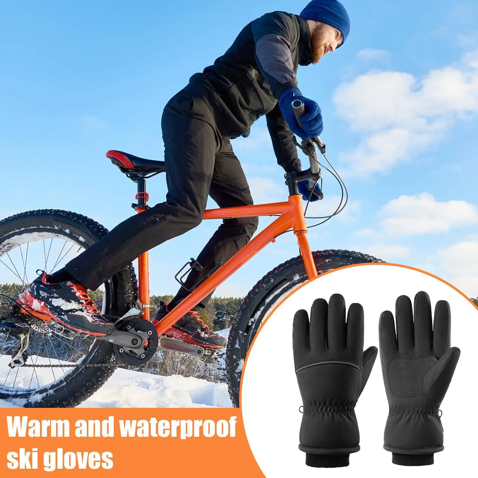 

Biking Gloves Breathable Snow Mittens Windproof 5-Finger Gloves For Outdoor Camping Motorcycle Hunting Workout Cycling Skiing