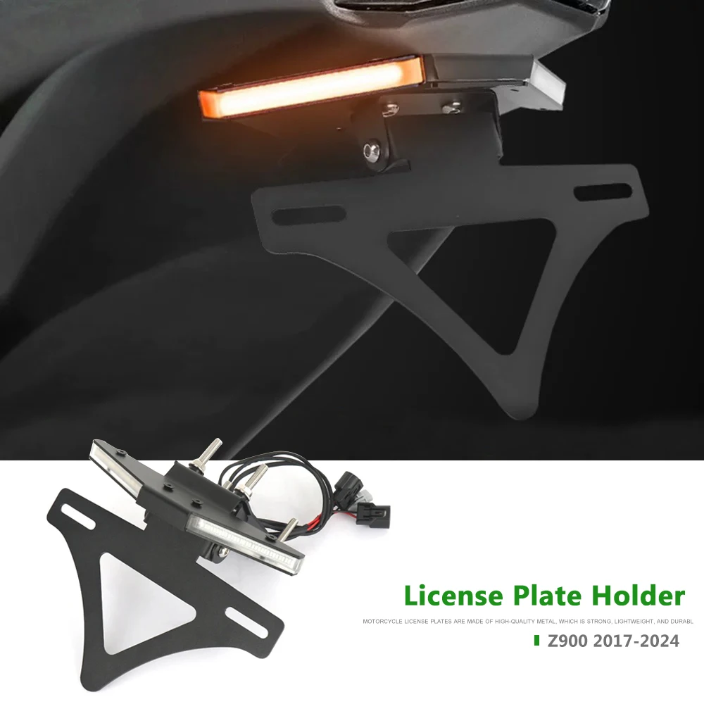 

LED Brack Motorcycle For Kawasaki Z900 Z 900 z900 Fender Eliminator Tail Tidy Rear License Plate Holder 2017-2024 2023 2022 2021