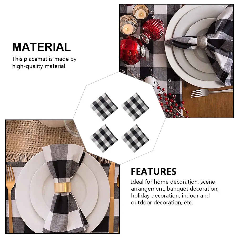

4 Pcs Placemat Reusable Home Decorative Napkin Cloth Creative Table Mat Simple Dinner Western Banquet European Style
