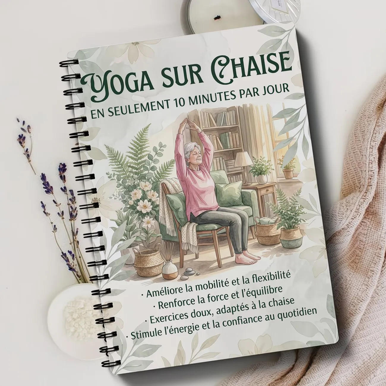 French version 28 day plan to enhanced strength and independence chair yoga exercises an illustrated step-by-step guide book