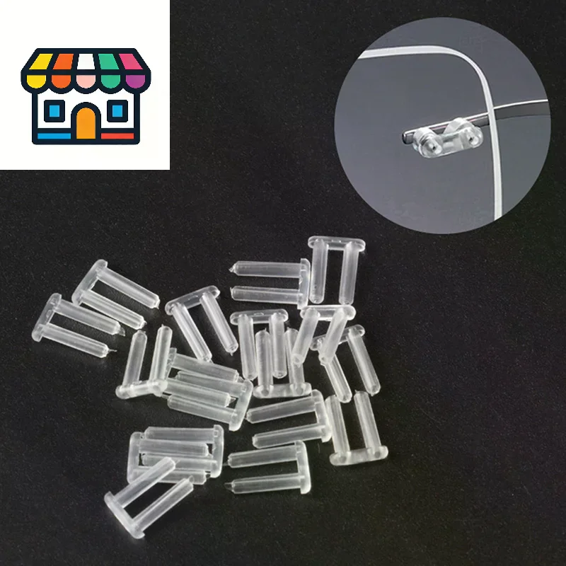 100Pcs/Set Double Rubber Plug For Frameless Glasses Spare Buckle For Prescription Glass Glasses Equipment Accessories