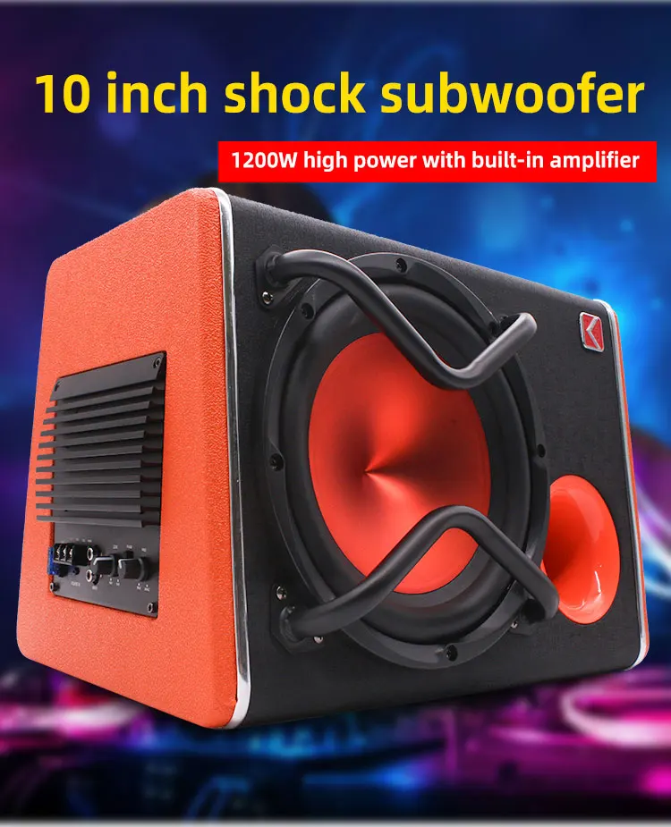 صندوق مضخم صوت كامل نشط للسيارة عالي الأداء، مضخم صوت تلقائي شبه منحرف مقاس 10 بوصة #4