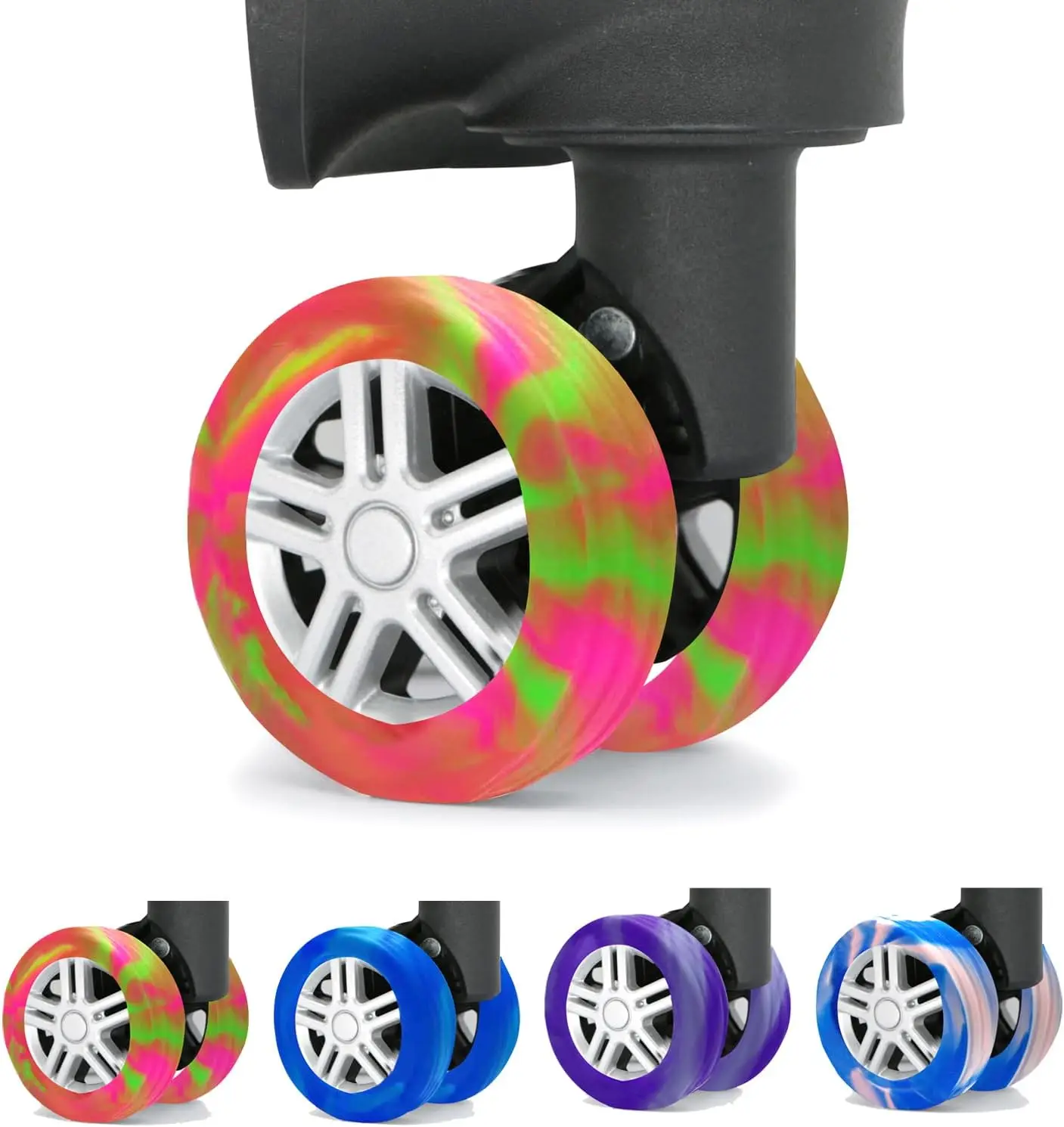 4-24PCS Silicone Wheel Protector Luggage Compartment Wheel Protect Cover Trolley Case Silent Caster Sleeve Suitcase Accessories
