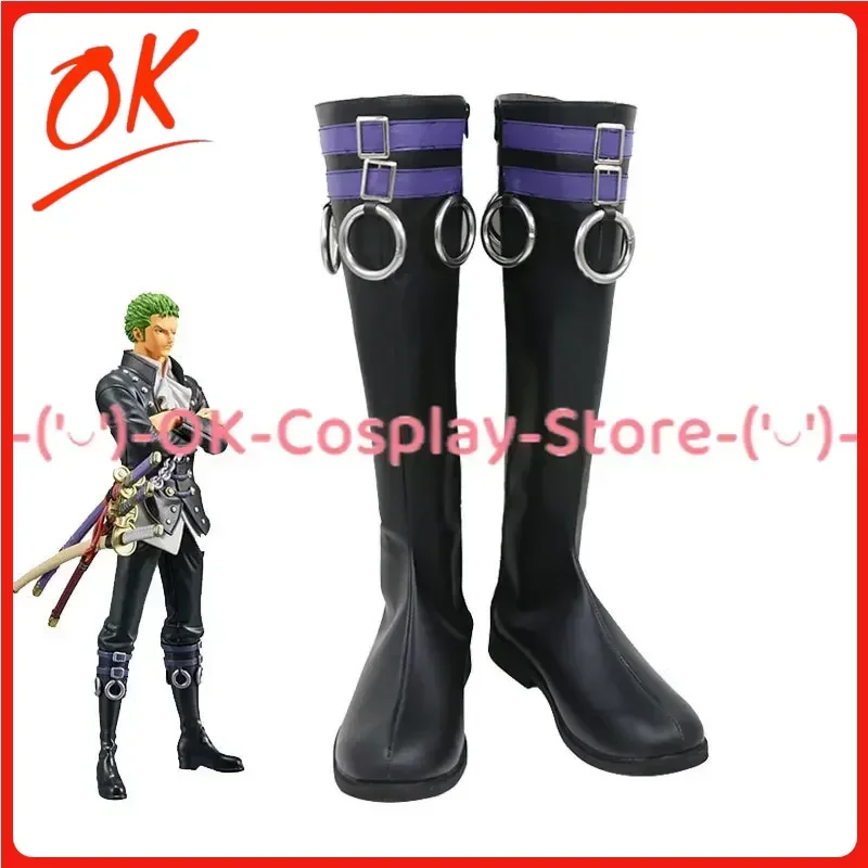[Customized] Zoro Cosplay Shoes Anime Roleplay Props Halloween Carnival Holiday Party PU Leather Boots