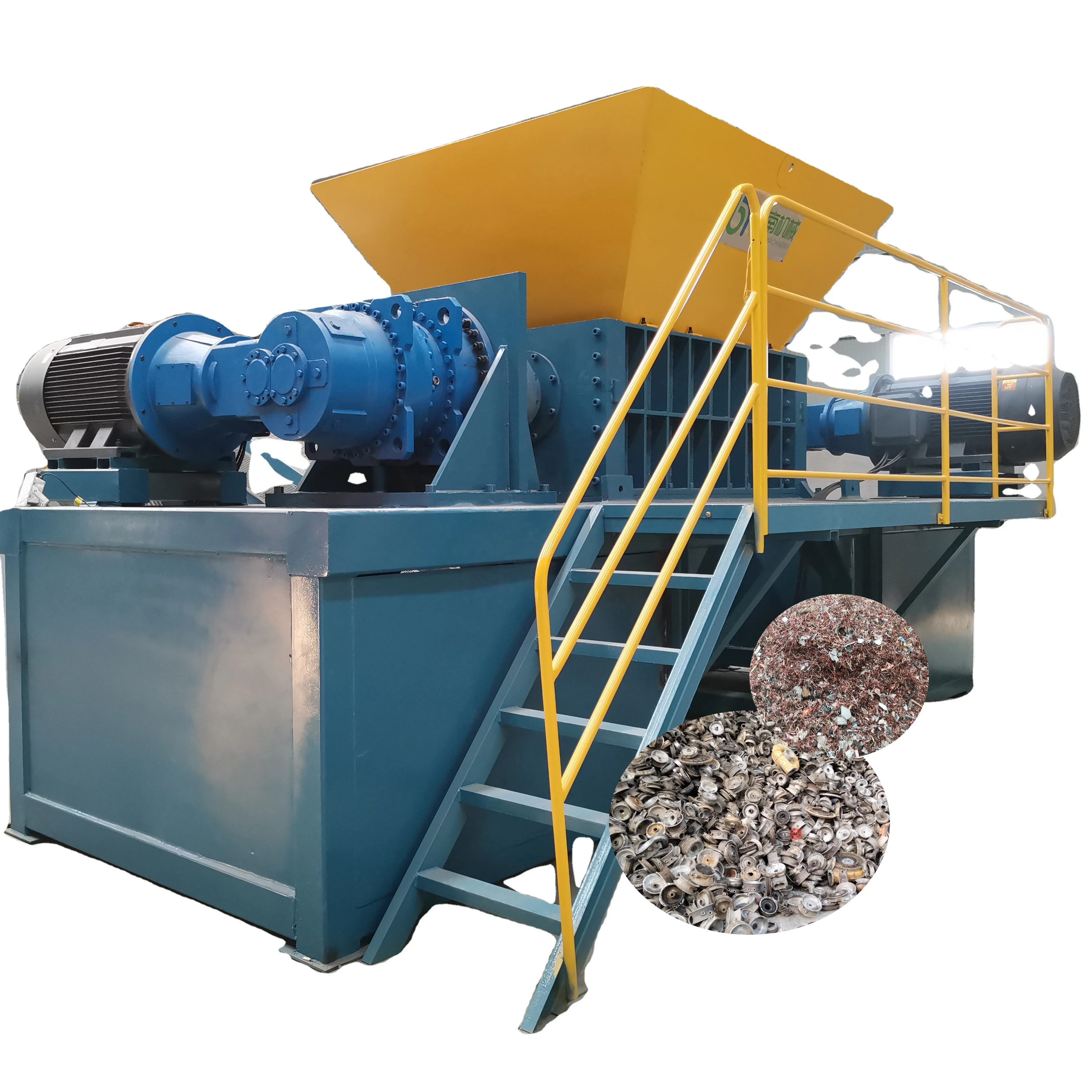 Heavy Industrial Double Shaft Tire Shredder Machine Waste Car Scrap Shredder High Efficiency for Aluminum Processing