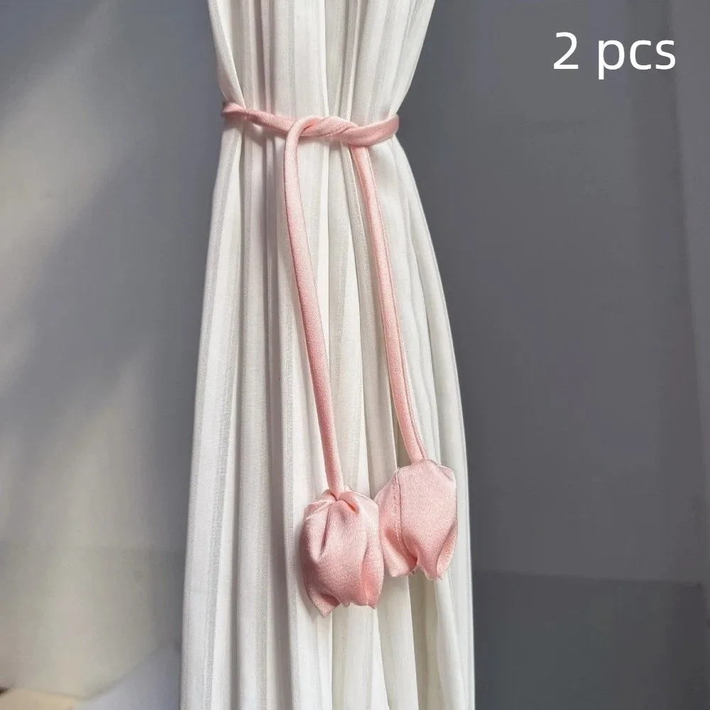 2 PCS Fashion Tulip Curtain Tieback Adjustable Elegant Rose Curtains Tie Rope Beautifully Curtain Straps Home