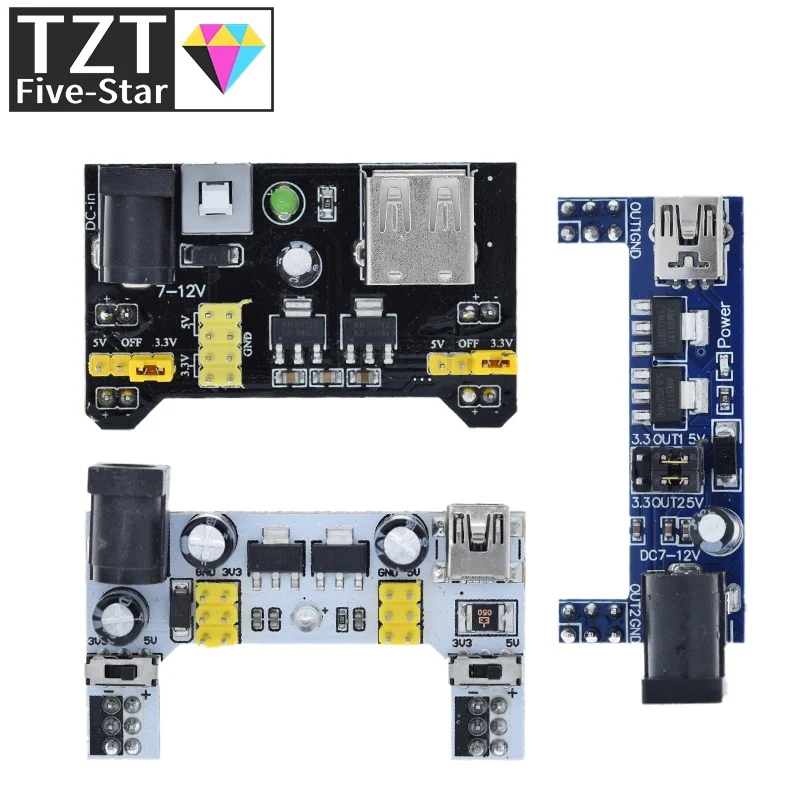 MB102 Breadboard Power Supply Module /MB102 white Breadboard Dedicated Power Module 2-way 3.3V 5V MB-102 Solderless Bread Board