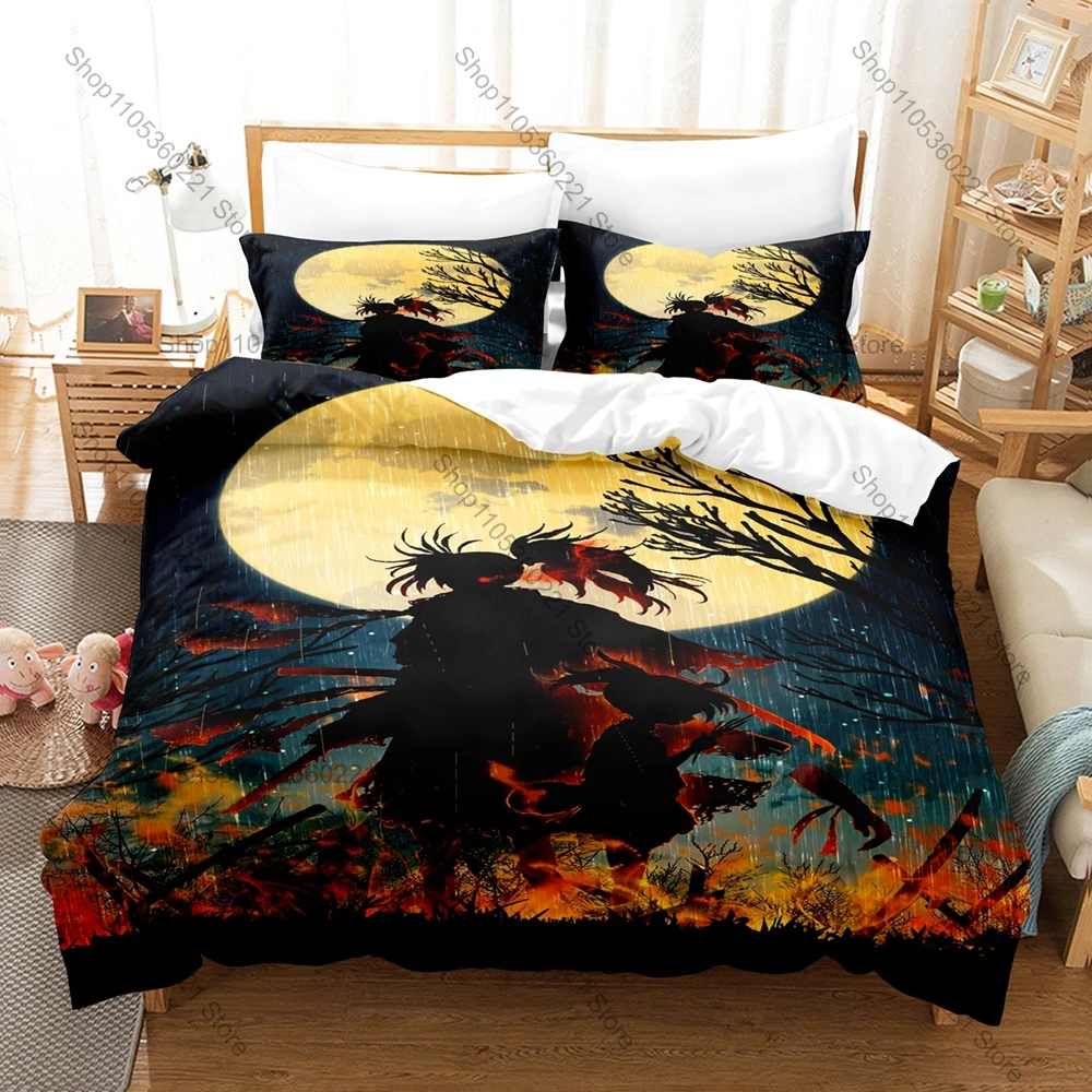 Cool Hyakkimaru Dororo Dark Feudal Japan Samurai Demon Hunting Historical Anime HD Print Bedding Set Duvet Cover + 2 Pillowcases