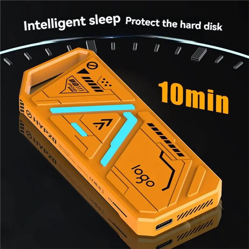Obudowa na dysk SSD ABZZ-M2, przenośna, USB3.1 Type-C, RGB, M.2 NGFF/NVME, obudowa dysku twardego 10 Gbps do komputera — zdjęcie produktu 5