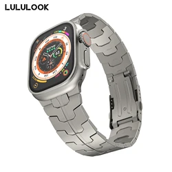 LULULOLOOK-Pulseira de titânio para iWatch, compatível com Apple Watch Ultra, colorida, novo design, 49mm