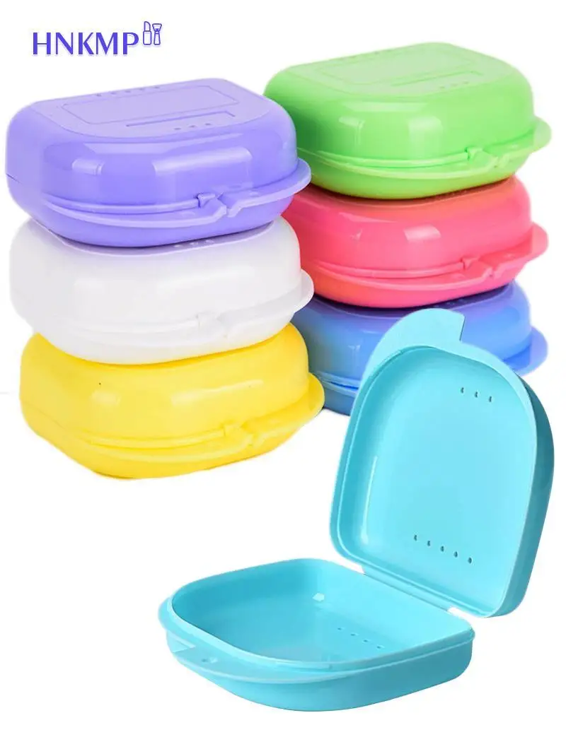 Retainer Case Mouth Guard Case Orthodontic Denture Storage Container Carabiner Hook Air Vent Holes Dental Teeth Retainer Box