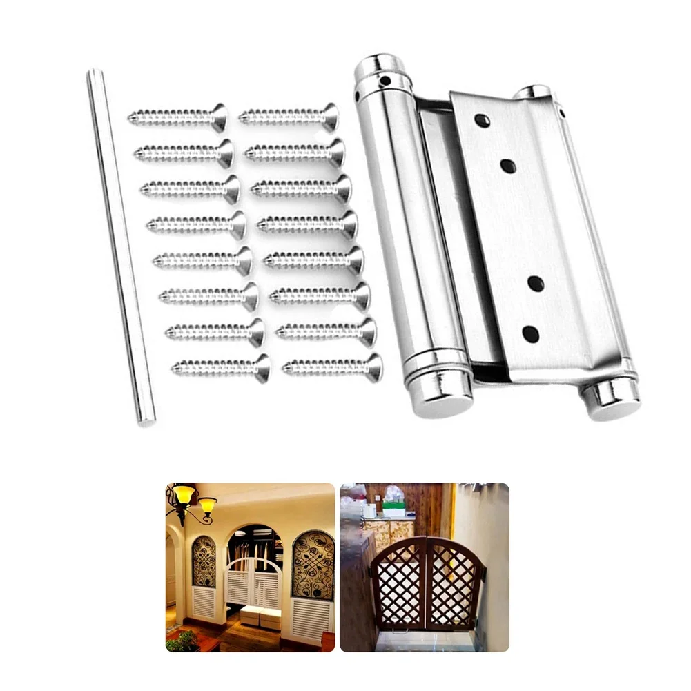 Stainless Steel Double Action Hinge Self Closing Spring Hinge for Cafe Saloon Doors Easy Adjustment and Smooth Swing