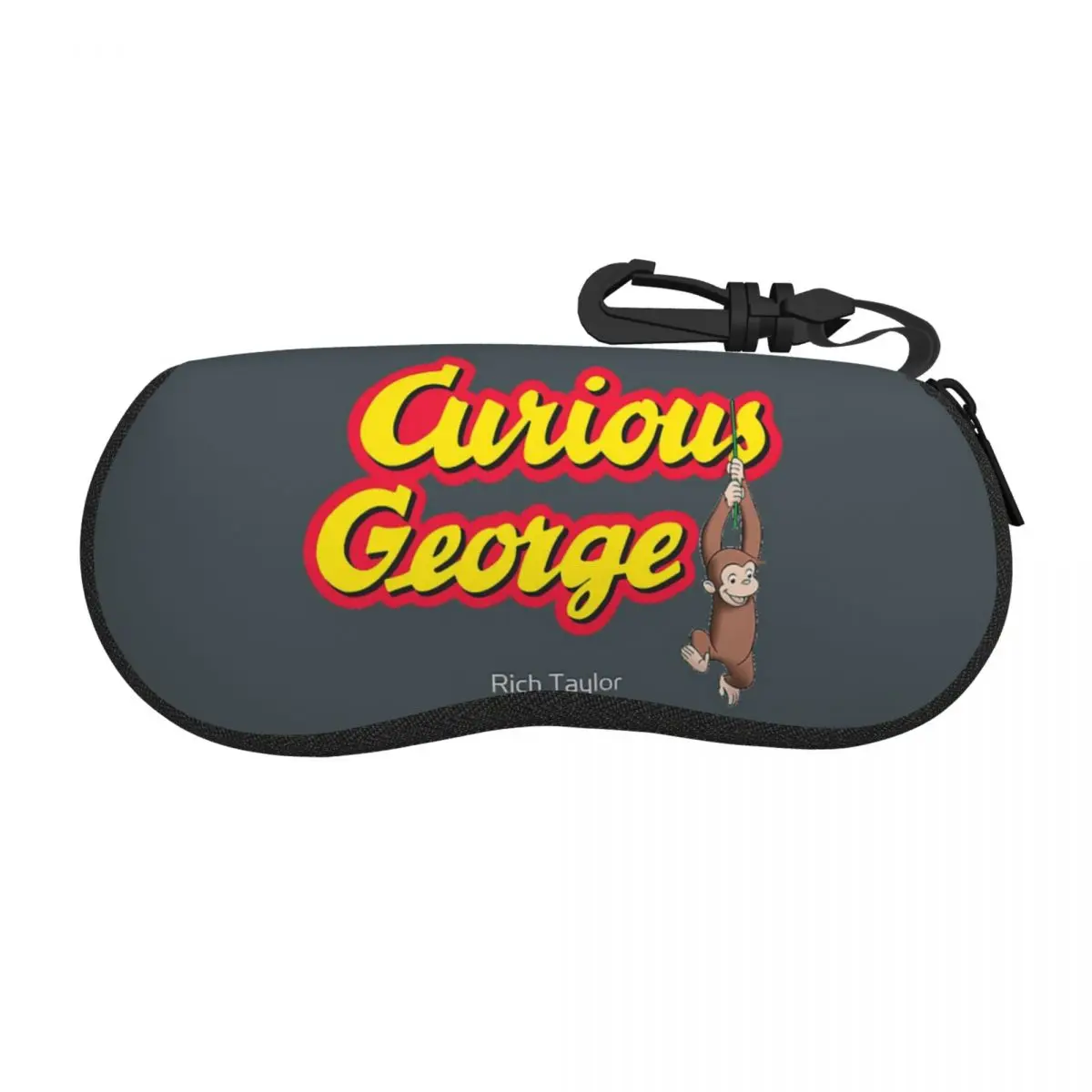 Curious George Hanging Around Shell Glasses Case Protective Sunglasses Box Women Men Soft Eyeglass Bag Pouch