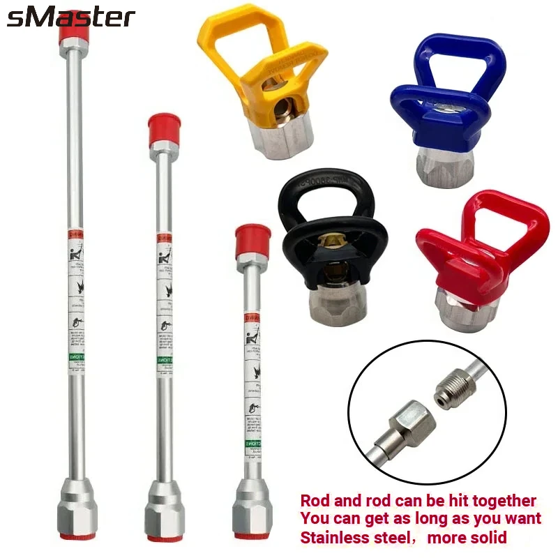 sMaster 20cm//30cm/50cm For Titan Wagner Airless Paint Sprayer Tip Extension Pole Spray Tool With Nozzle Tip Guard Protector