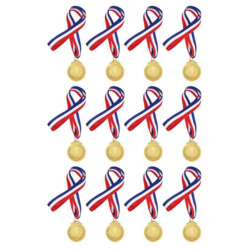 

12Pcs Sports Themed Party Favors Honorary Competitions Medals Sports Meet Keepsake medals for awards for kids