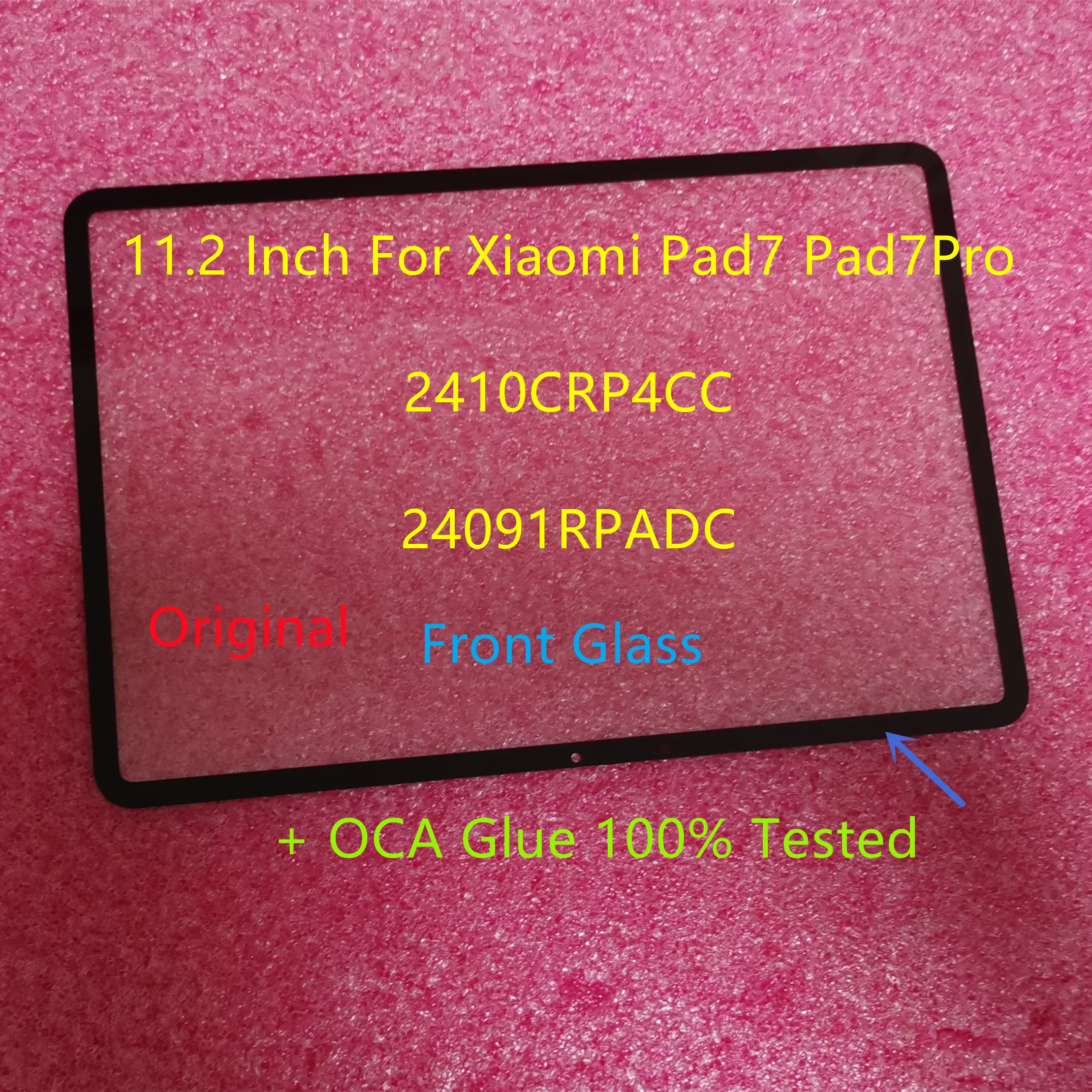 11.2'' Inch For Xiaomi Pad7 Pad7 Pro Pad7Pro 2410CRP4CC 24091RPADC Touch Screen Front Glass Panel + Laminated OCA Glue Tested