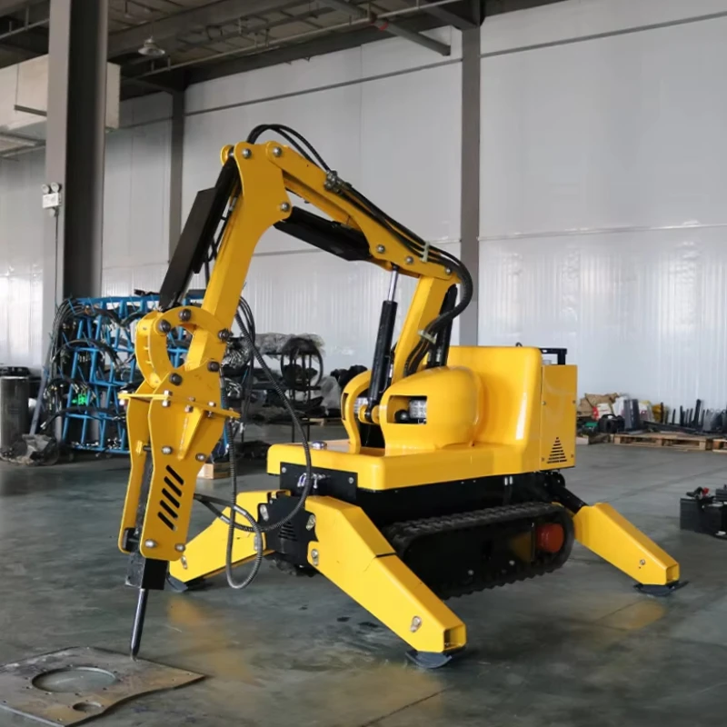 Diesel Remote Control Tracked Demolition Equipment Hydraulic Concrete Breaker With Stabilizer Outriggers For Mine Excavation