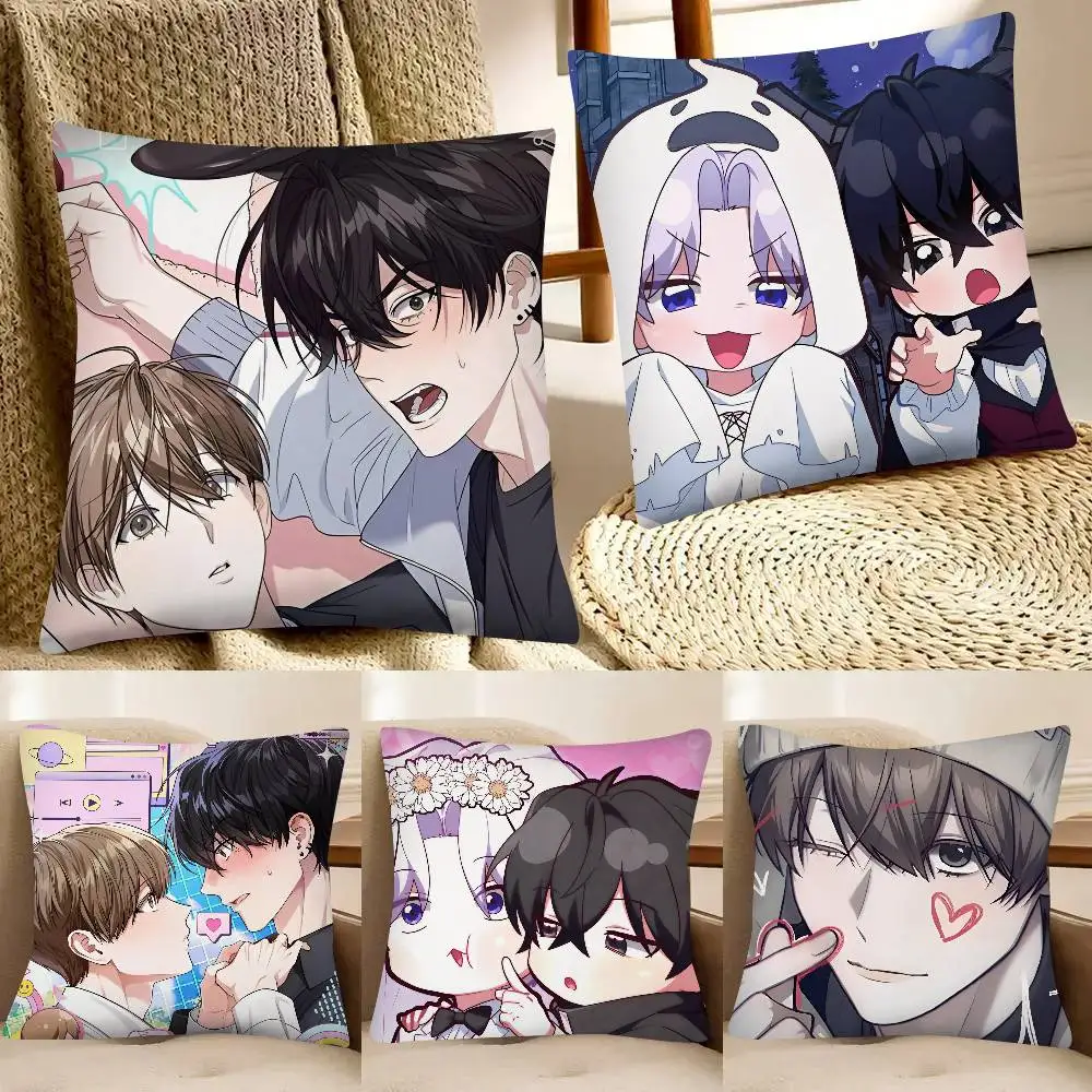 Anime V-Virtual Strangers Pillow Case Fashion Square Pillowcase Bedroom Sofa Room Ins Decoration Leisure