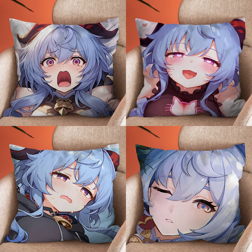 

Ganyu Genshin Impact Pillow Case Soft Cushion Cases for Farmhouse Sofa Decor Home Decorations and Protector Pillow Case