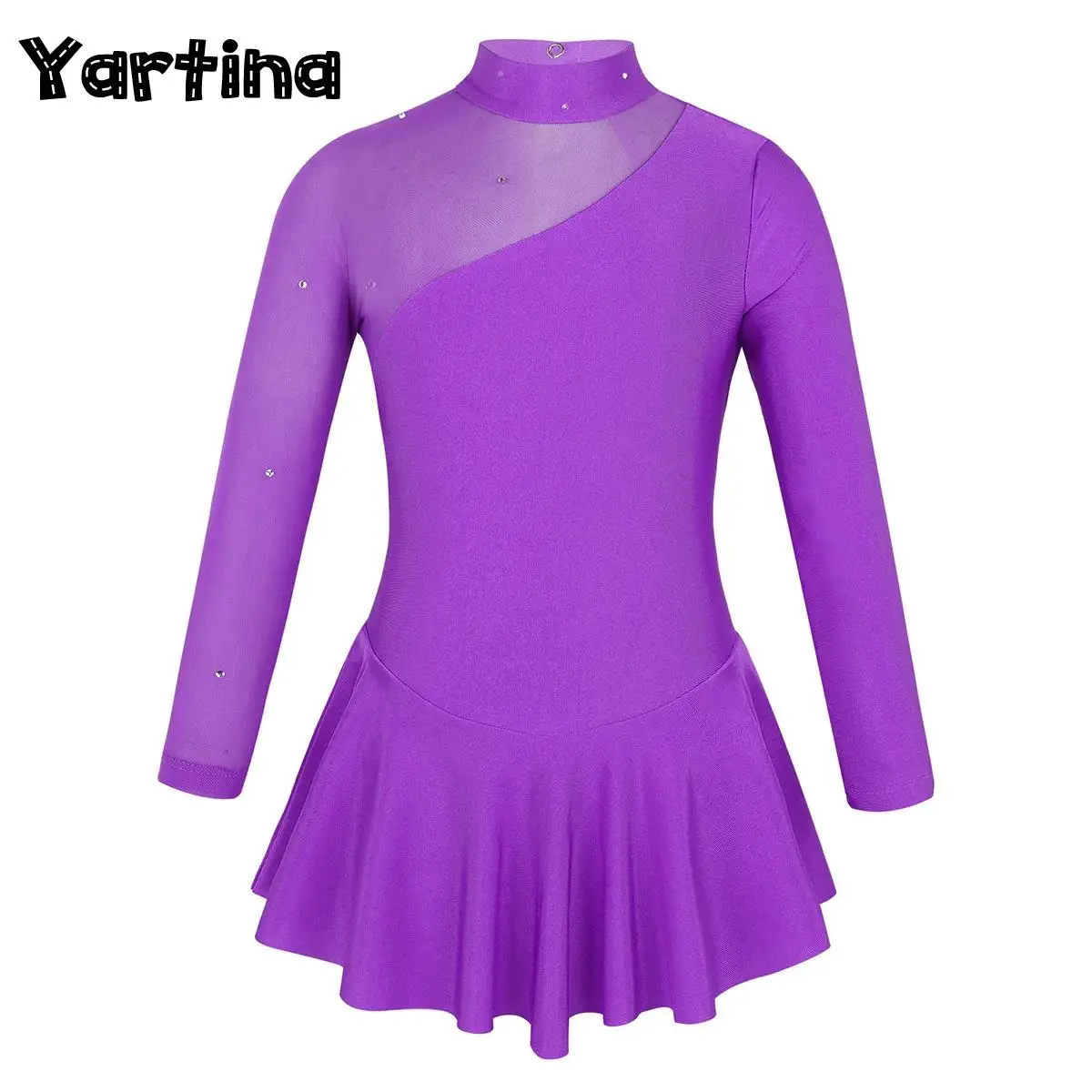 

Kids Girls Gymnastic Figure Skating Ballet Jersey Dance Dress Ballet Tight Fitting Jumpsuit Gymnastics Dress Ballet Leotards