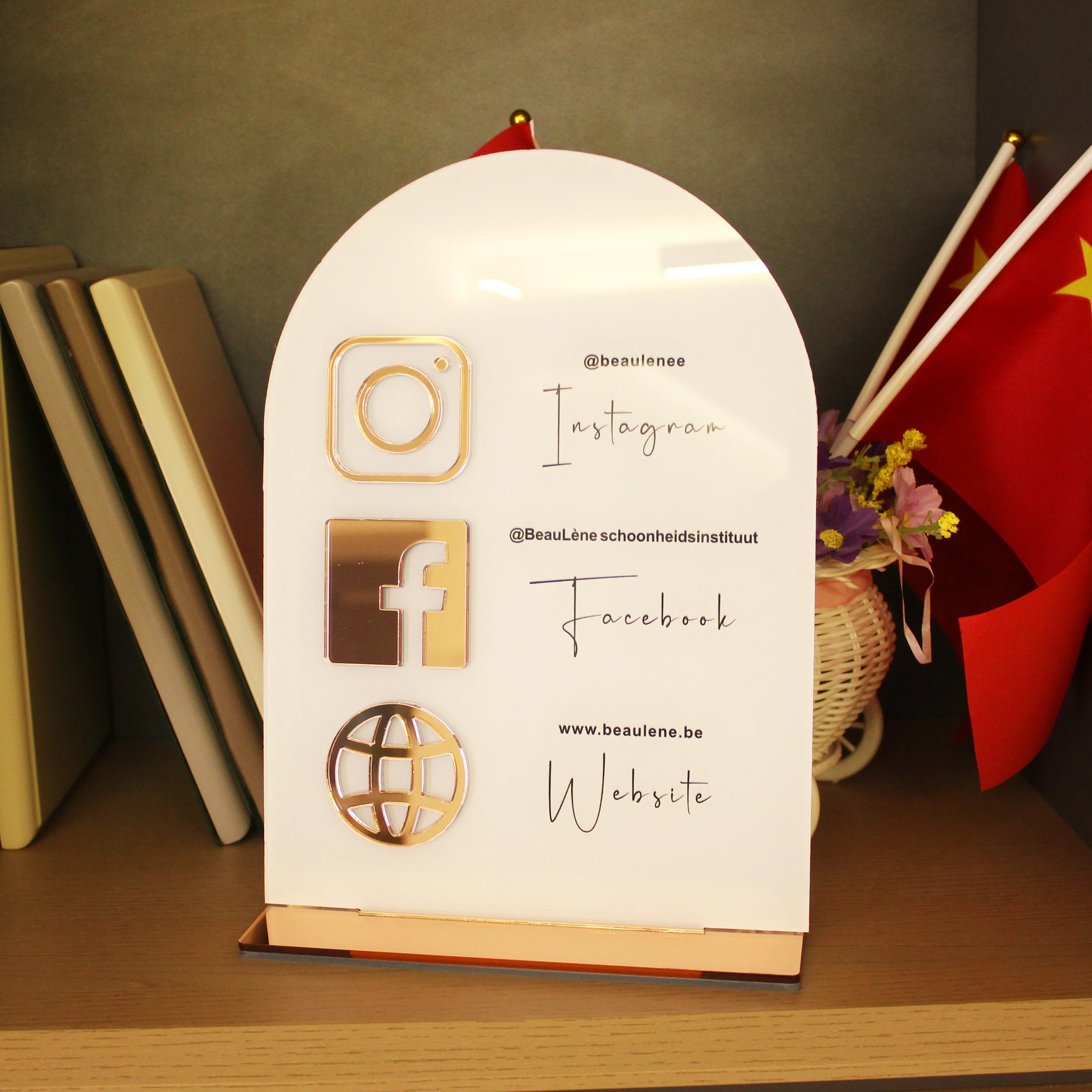 Acrylic QR Code Instagram Website Transparency Billboard Hairdressers Beautician Sign Social Media Sign Business Office