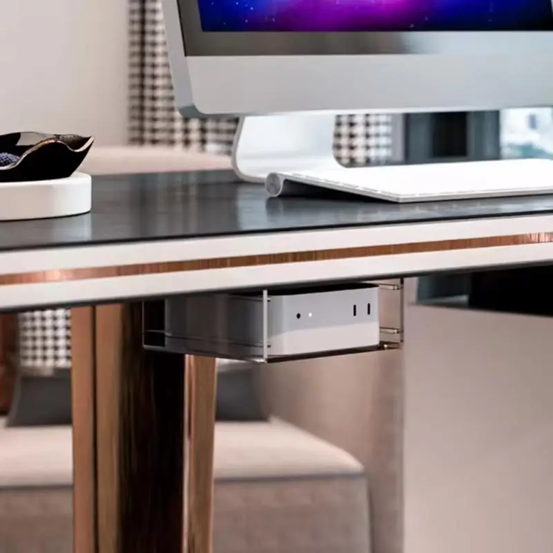 Para Apple Mac Mini M4/M4 Pro 2024 soporte de escritorio Vertical acrílico funda protectora de pared y soporte debajo del escritorio para Mac Mini M4 Pro PC