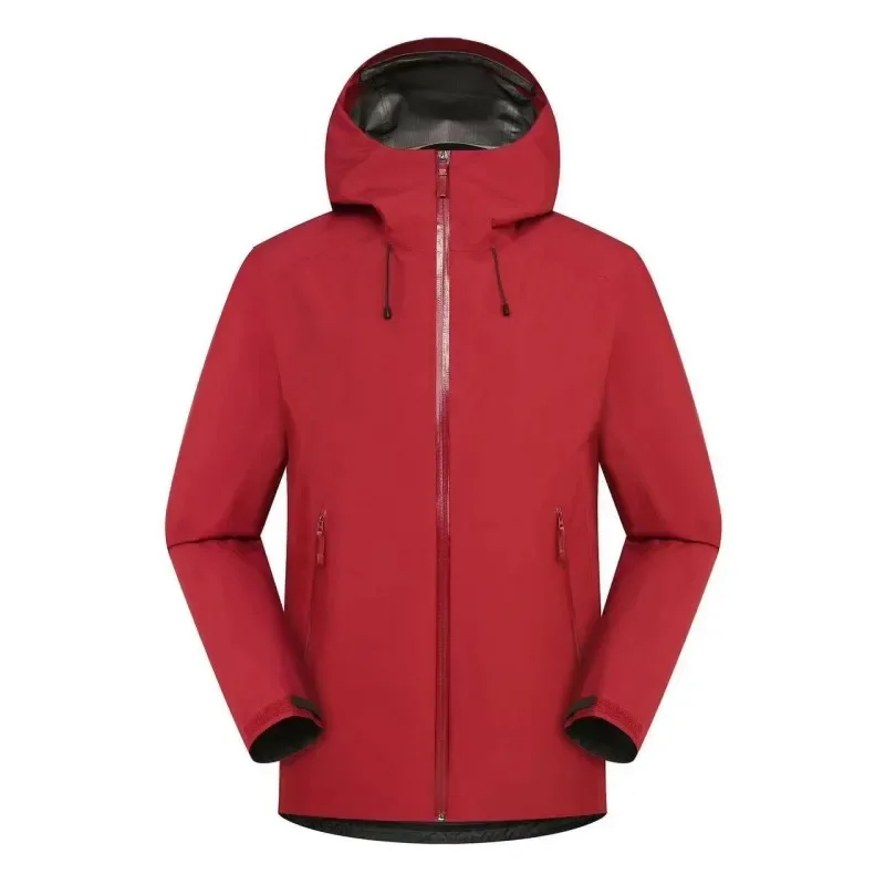 Harajuku Embroidery Logo Rain Jacket Outdoor Sports Ski Camping Waterproof Windproof Three Layer Mountain Climbing Unisex Coat
