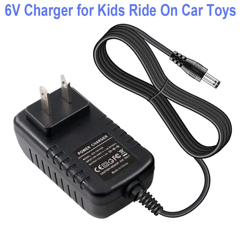 6V Charger for Ride on Toys, Battery Kids Car, 6 Volt Power Wheels Electric Ride-Ons Accessories