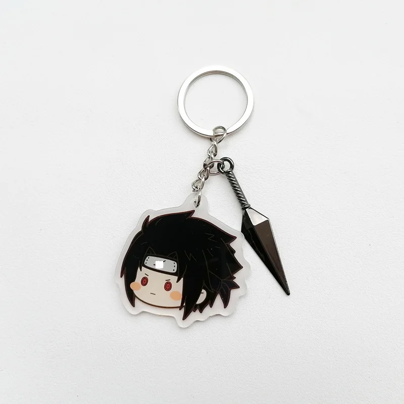 سلسلة مفاتيح أكريليك إصدار Q من Naruto ، شخصية ساسوكي ، قلادة حقيبة مدرسية ، إكسسوارات ، هدية صغيرة