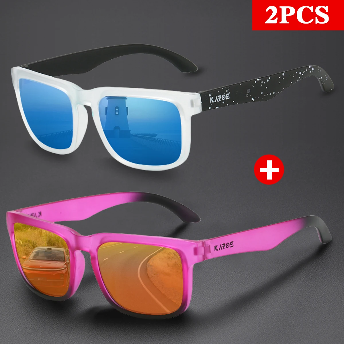 

KAROS 2PCS Polarized Sunglasses For Party Travel Fishing Where Style Meets Function For All Day Comfort And Glare Defense