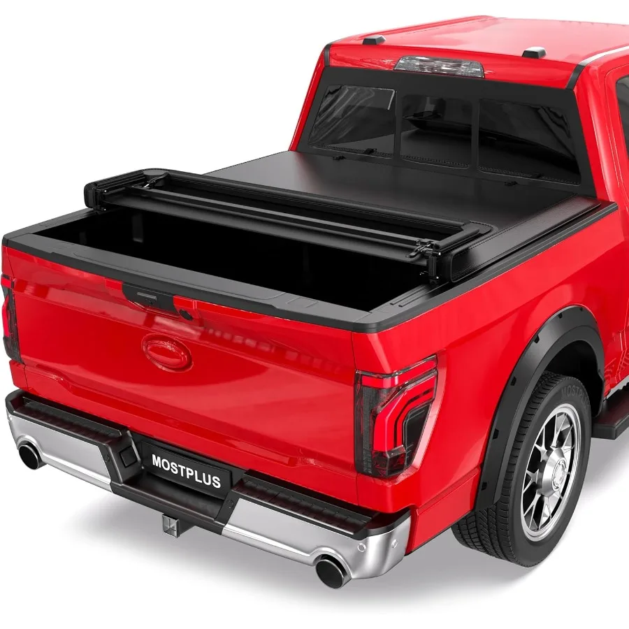 Quad Fold Soft Truck Bed Tonneau Cover On Top Compatible for 20152024 2025 F150 F150 Bed Fourth Fold Styleside 5.5 FT Bed Cove