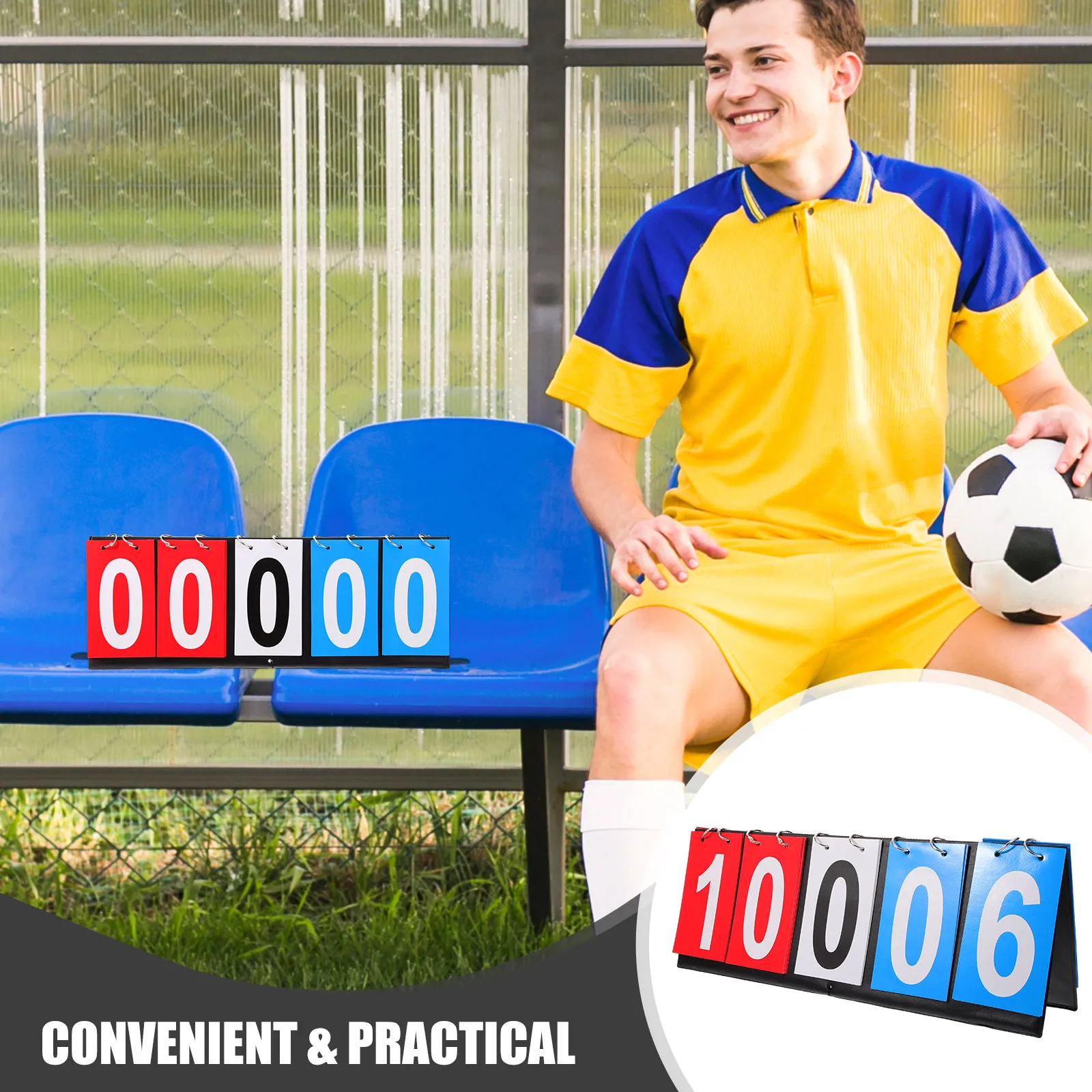 

Flip Scoreboard Basketball Sports Portable Reusable Score Keeper Durable Clear Printing Stadium Competition Training Equipment