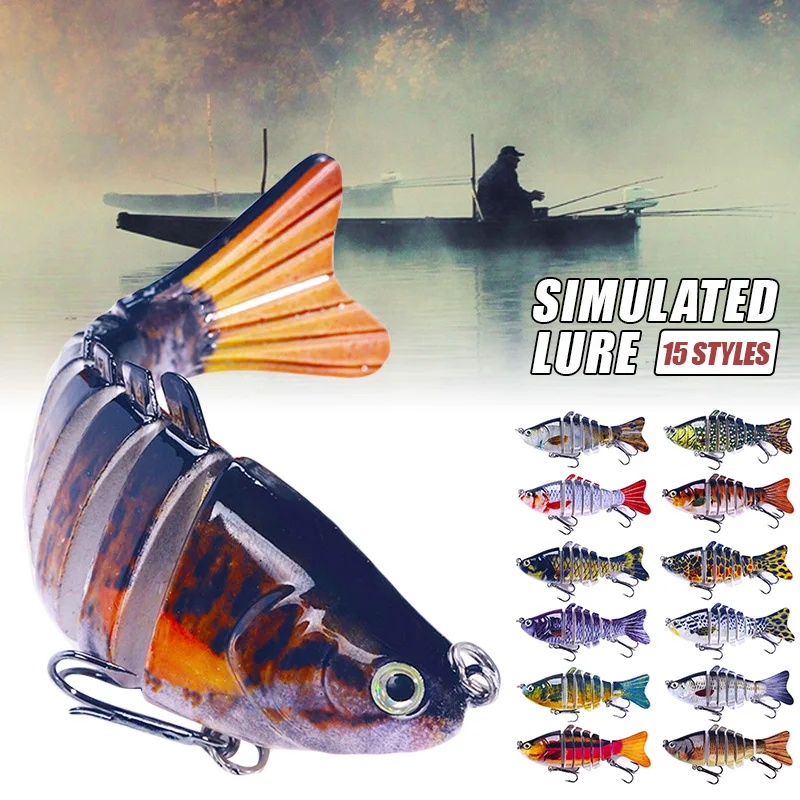 

7-Segement 10Cm-15G Swimbait Pike Wobblers Crankbait Fishing Lure Hard Bait Minnow Hard Bait Outdoor Fishing Accessories