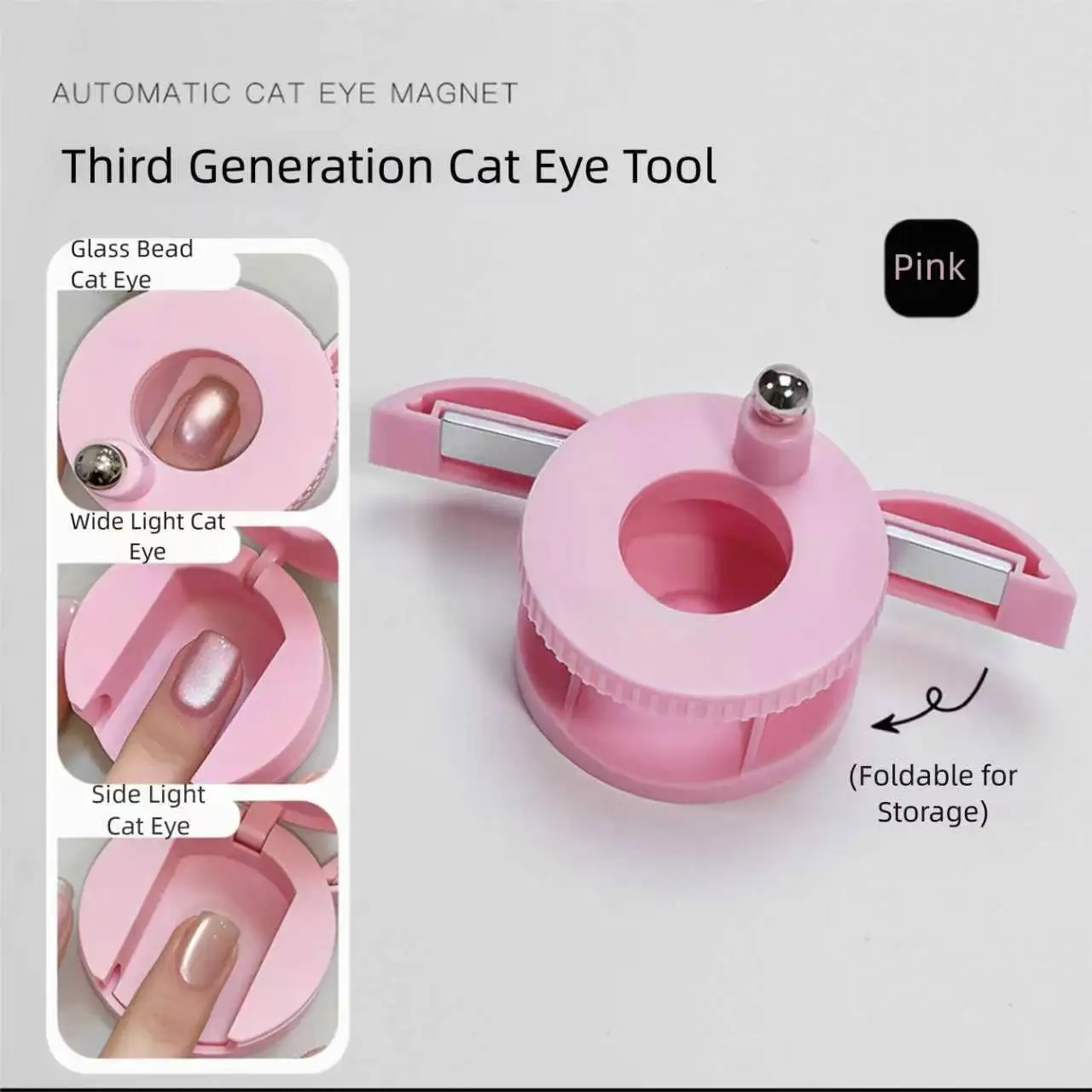 MIANEL 2026 Neuer Doppelkopf-Katzenaugenmagnet für Nagelkunst – Effekt für Schleifen, French, Sternenlicht, Glasperlen – Starkes Magnetwerkzeug – Detail 15