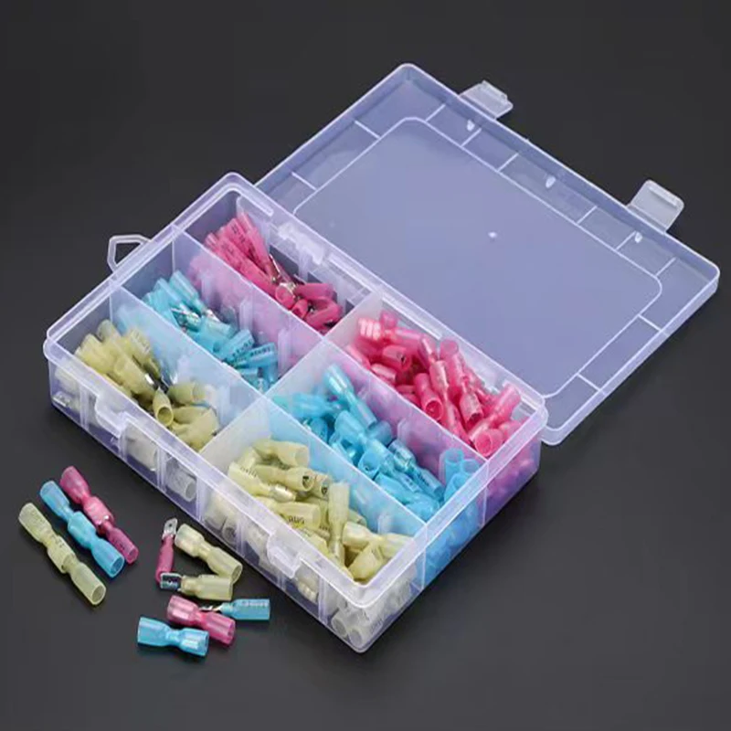 50Pcs Heat Shrink Insulated Spade Terminals Male Female Splice Cable Kit fast Disconnect Butt Wire wire Connectors  waterproof