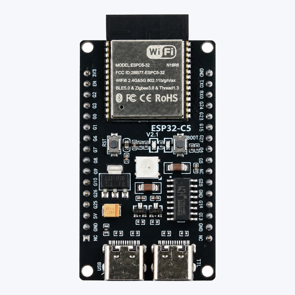 ESP32-C5 N16R8 Dual-Band Wi-Fi 6 Development Board 2.4/5GHz Bluetooth LE Zigbee Thread RISC-V 240MHz Smart Home Industrial IoT