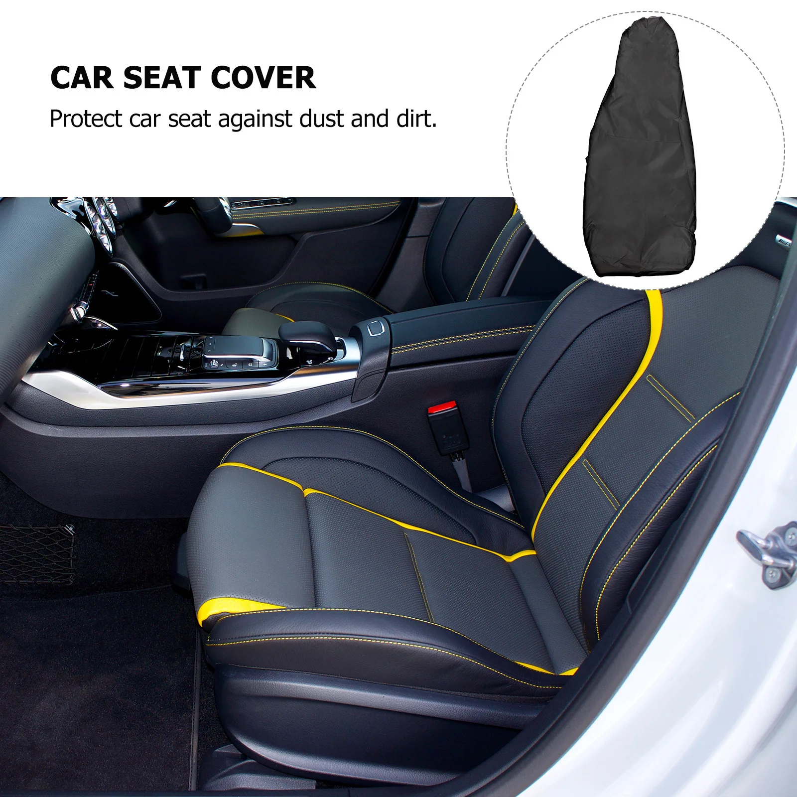 

2pcs Universal Car Seat Cover Protector Foldable Dust Resistant with Storage Bag High Quality Durable for Auto Black