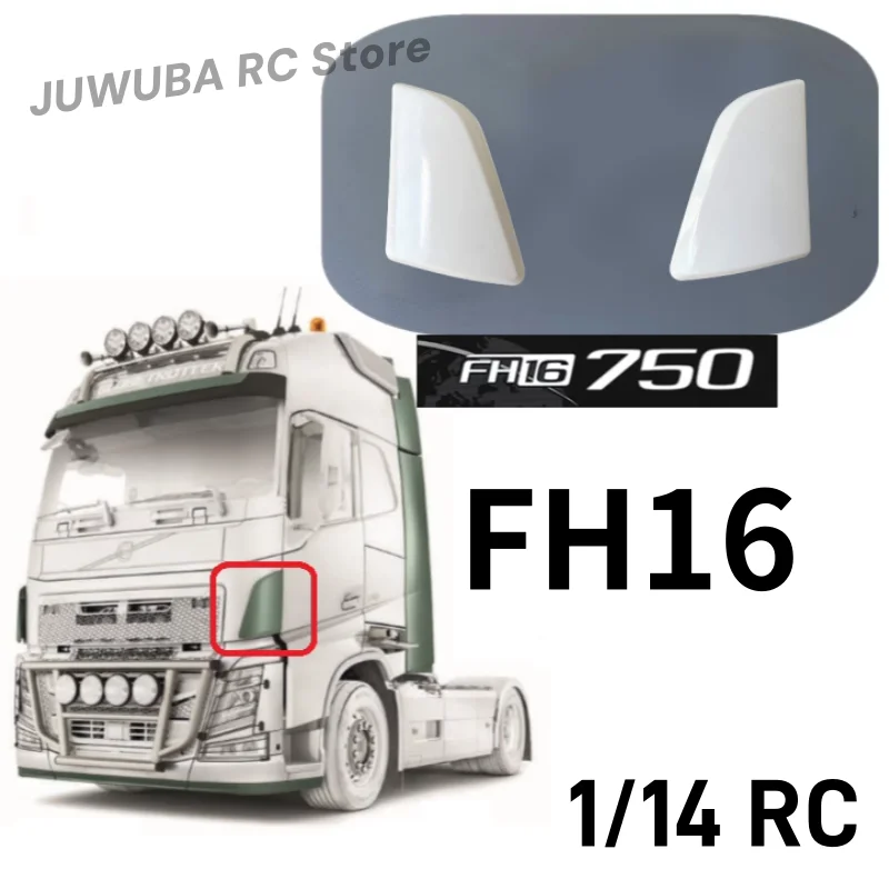 1/14 RC Toy Truck FH16 Front Corner Panel Spoiler And Stickers Decoration For Tamiya 1/14 Tractor Truck FH16 750 Truck Parts Acc
