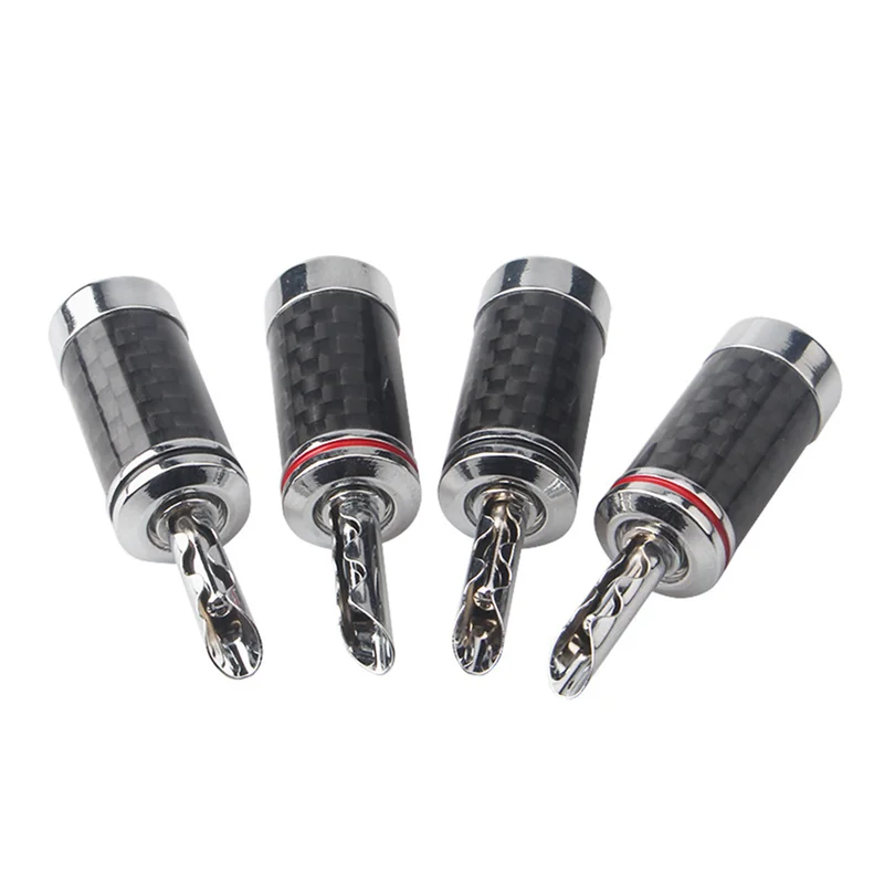 

【Hot-Selling!】40Pcs Banana Plugs Hi-End HIFI DIY Carbon Fiber Copper Plated Rhodium Electrical Audio Jack Banana Connector Plug