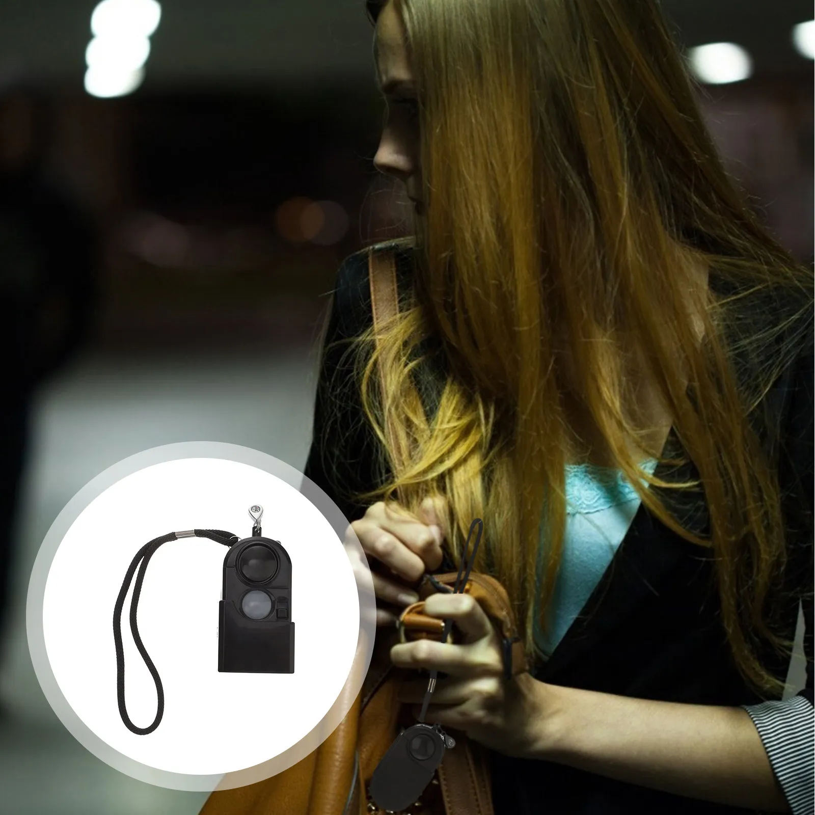 

Compact Wiring Free Personal Alarm Keychain Infrared Sensing Function Chic Design Strong Decibel Anti-Theft Safety Protection