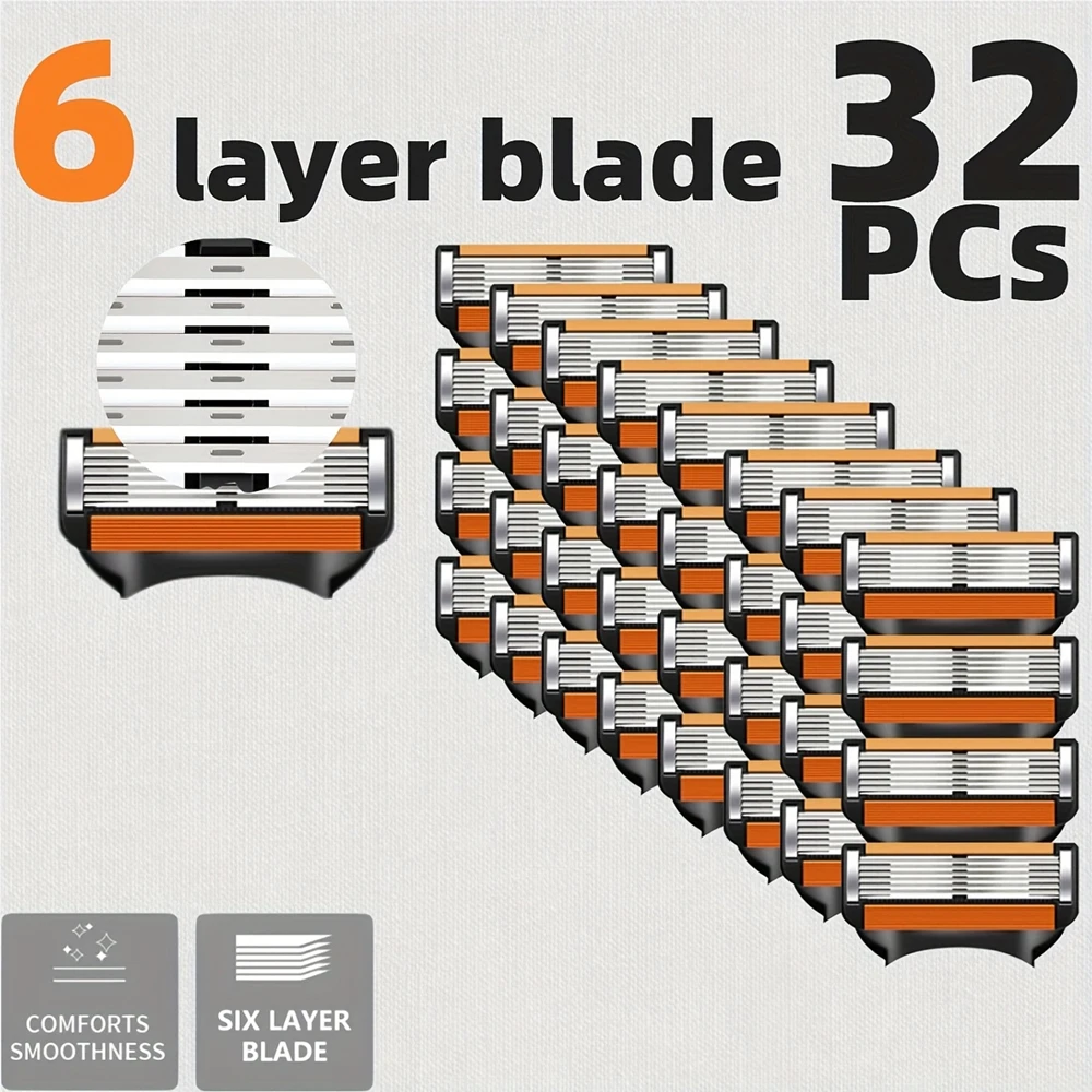 32-pacotes-de-laminas-de-barbear-de-6-camadas-para-homens-barbear-suave-e-sem-irritacao-da-pele-cabeca-de-substituicao-recargas-de-presente