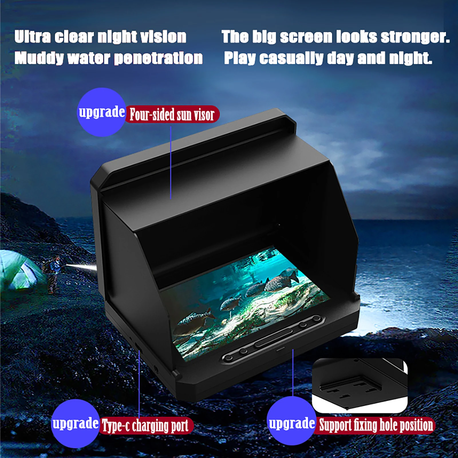 Underwater Fishing Camera With Digital Zoom 5 Inch Screen 5000mAh 15m/30m Infrared Winter Fisherman Camera For Fishing