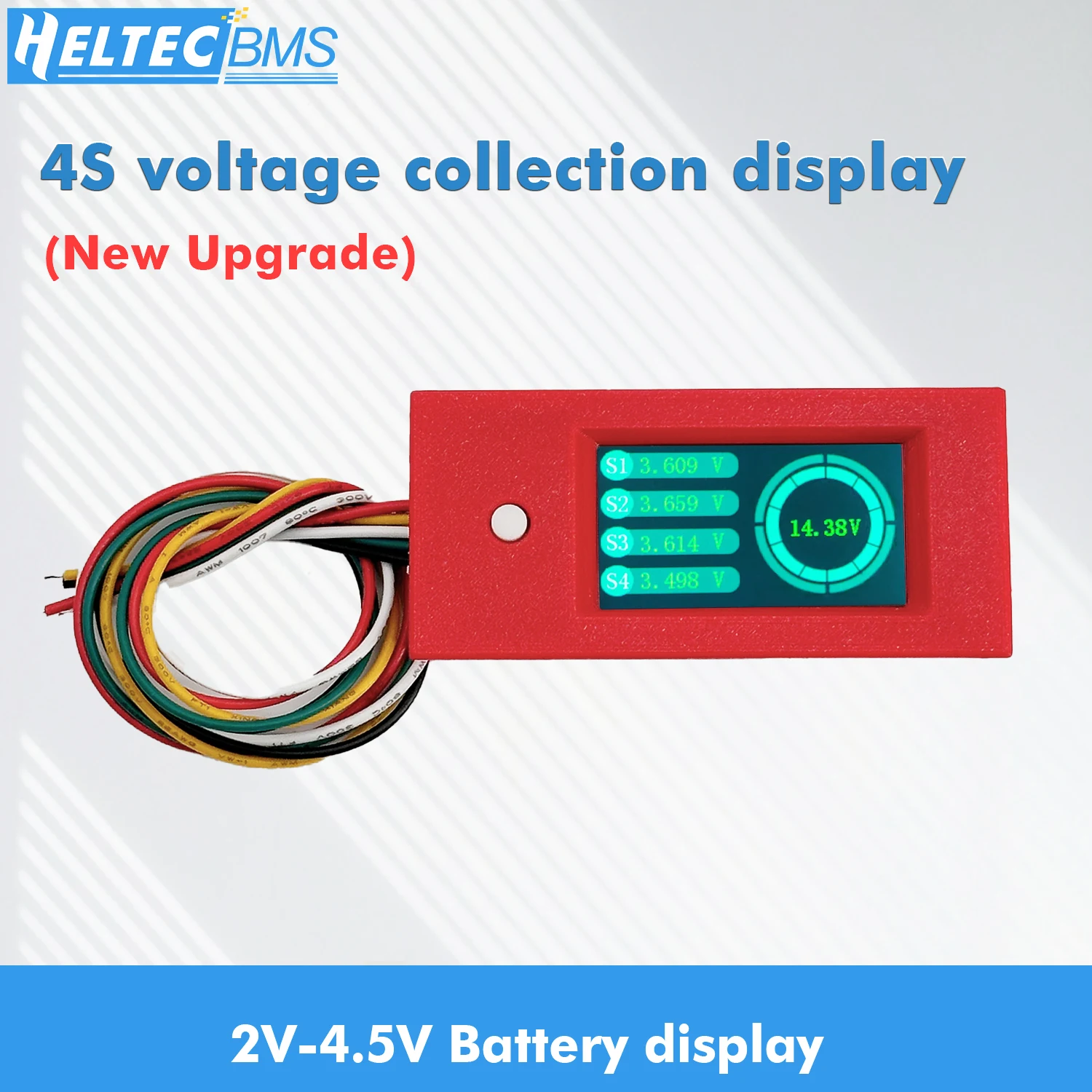 4S voltage  collection display screen with protective case voltage tester new for 4s Lifepo4 /Lipo/LTO Battery bms/balancer