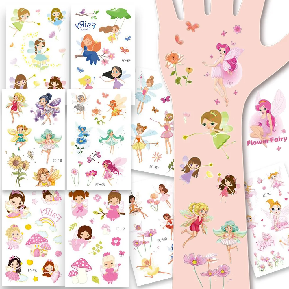 12pcs Fantasy Fairy Temporary Tattoos, Fairy Tale Party Favors, Decorations, Cartoon Mushroom Butterfly  Fairy Tattoo Stickers