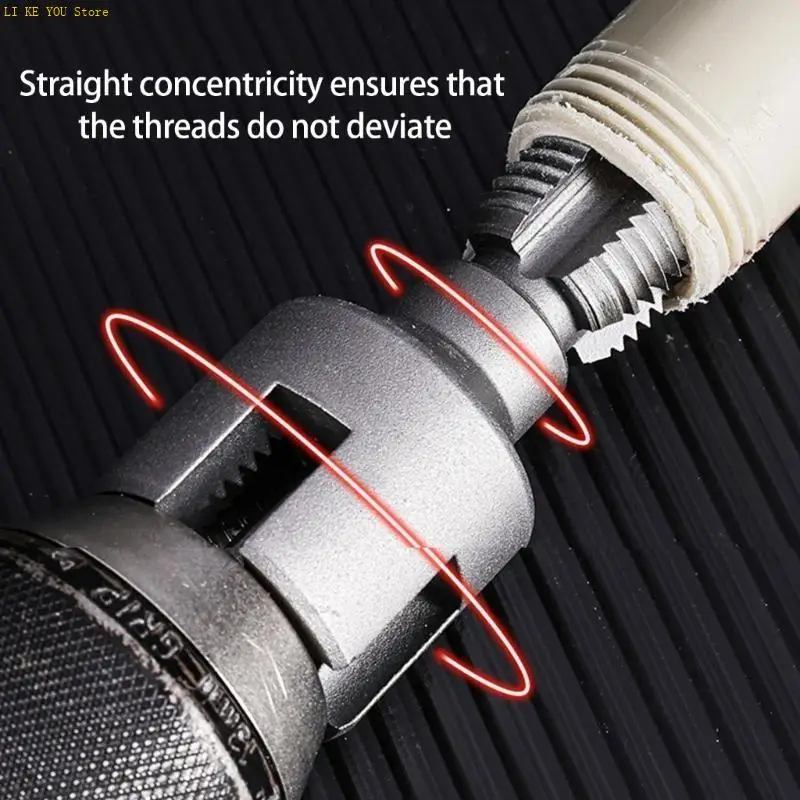 W3JE 3/4'' Water Pipe Inner Hole Opener Electric Drill Hexagonal Tappings Tool Plastic Pipe Internal Thread Openers